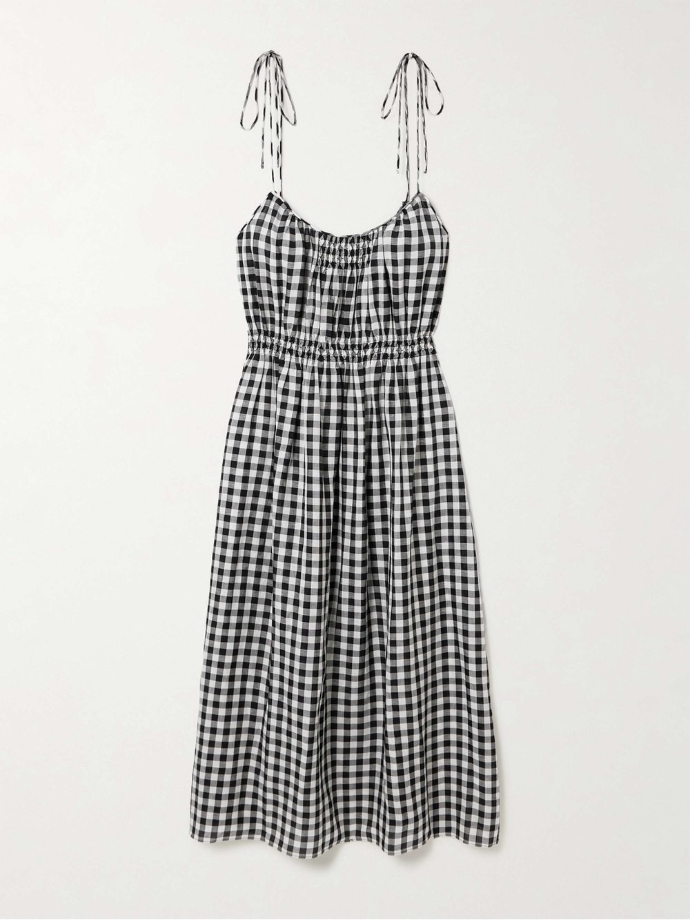DOEN Leslie Gingham Midi Dress in Black Marilyn Size L - Picture 16 of 16